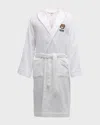 Moschino Logo Bear Bathrobe With Hood In White