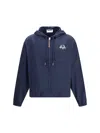 Moschino Drawstring Hem Hooded Jacket With Elasticated Cuffs In Blue
