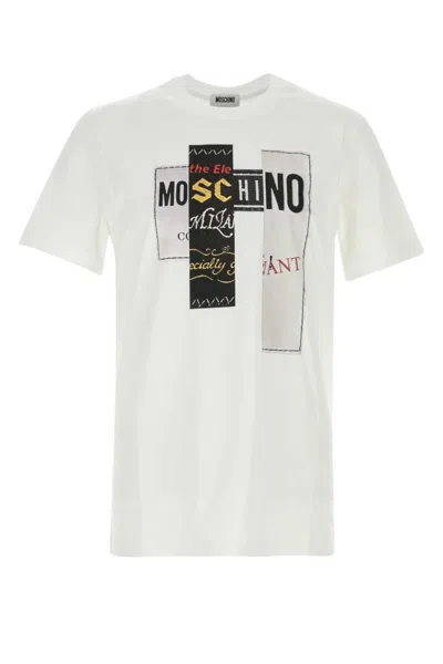 Moschino Cotton T Shirt Short Sleeves Crew Neck In White