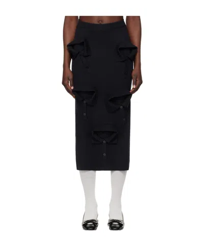 Moschino Merino Wool Knit Midi Skirt In Blue