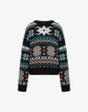 Moschino Snowflake Fairisle Wool Sweater In Blue