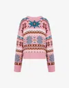 Moschino Snowflake Fairisle Wool Sweater In Animal Print