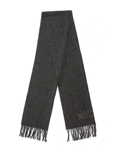 Pre-owned Moschino Merino Wool Scarf In Gray