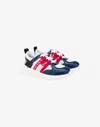 Moschino Mesh And Calfskin Sneakers With Logo In Multi
