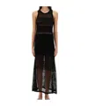 Moschino Open-knit Maxi Dress With Signature Logo In Black