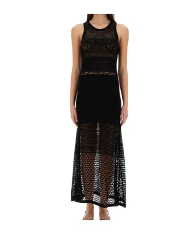 MOSCHINO MESH DRESS WITH LOGO