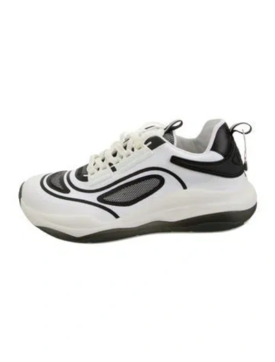 Pre-owned Moschino Mesh Graphic Print Chunky Sneakers In White