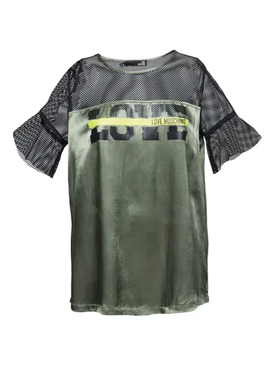 Pre-owned Moschino Mesh-insert Top In Green