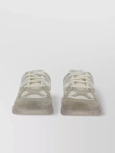 Moschino Mesh Panels Round Toe Rubber Sole Sneaker In Silver