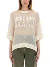 Moschino Logo Mesh Oversize Knitwear In White