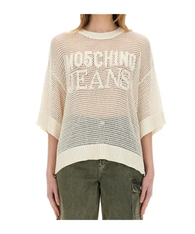 MOSCHINO MESH SHIRT WITH LOGO