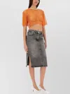 Moschino Mesh Top Cropped Contrast Trim