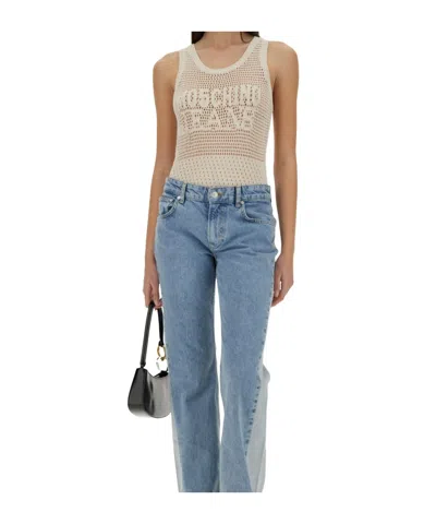 MOSCHINO MESH TOP WITH LOGO