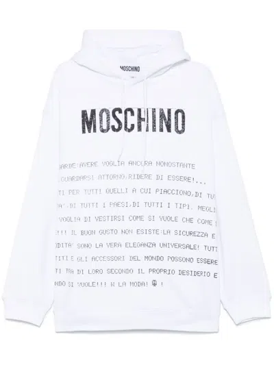 Moschino Message Print Sweatshirt In White