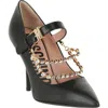 Moschino Rhinestone-embellished Leather Pumps