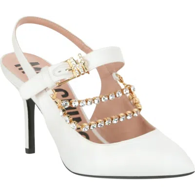 MOSCHINO MOSCHINO METAL CHAIN SLINGBACK PUMP