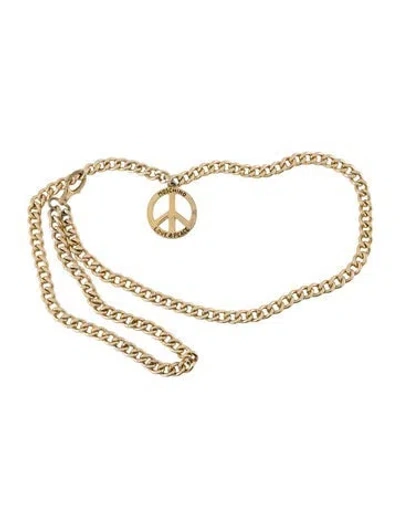 Pre-owned Moschino Metal Chain-link Belt In Gold