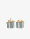 Moschino Metal Dangle Earrings In Blue