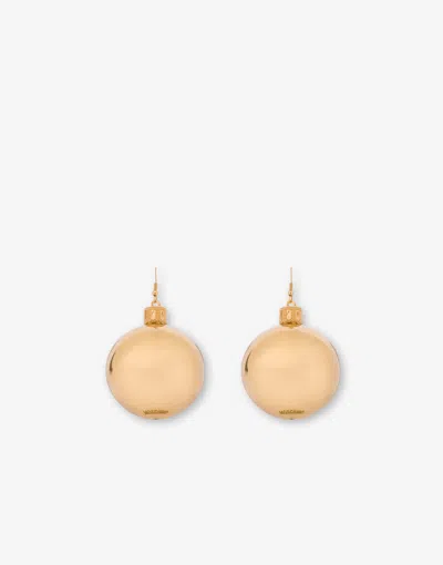 Moschino Metal Dangle Earrings In Gold
