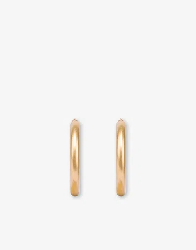 Moschino Metal Hoop Earrings In Gold