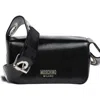 Moschino Metal Logo Crossbody Shoulder Bag In Black