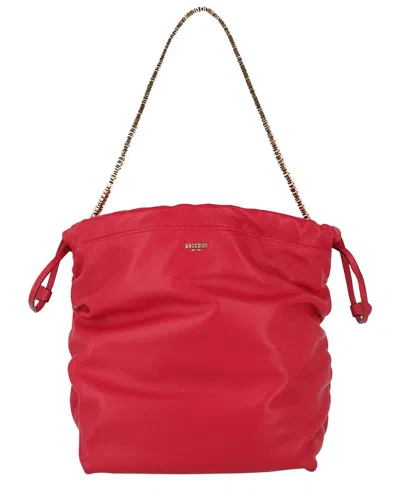 Moschino Metal Logo Shoulder Bag In Red