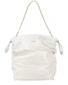 Moschino Metal Logo Shoulder Bag In White