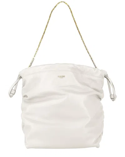 Moschino Metal Logo Shoulder Bag In White
