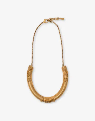 Moschino Metal Necklace In Gold
