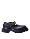 MOSCHINO METALLIC LETTERS LOAFERS