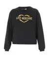 Moschino Metallic-logo Sweatshirt In Black