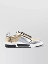MOSCHINO METALLIC LOW-TOP SNEAKERS WITH FLAT RUBBER SOLE