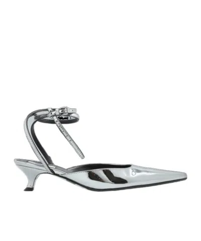 Moschino Metallic Pumps In Gray