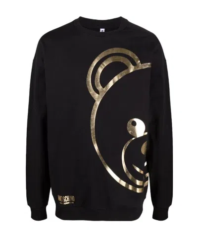 Moschino Metallic Toy-bear Sweatshirt In Black