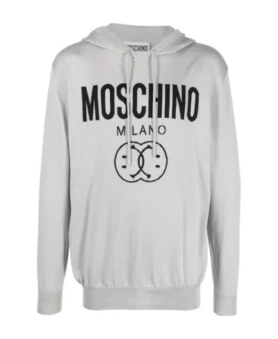 Moschino Micro-label Long-sleeved Sweater In White