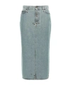 Moschino Women Rivets Denim Skirt In Blue