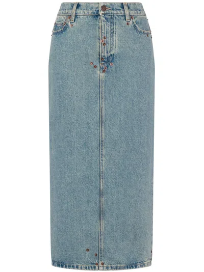 MOSCHINO MID-RISE DENIM SKIRT