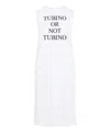 Moschino Graphic Print Midi Dress With Back Slit In White