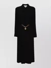 Moschino Midi Dress With Long Sleeves And Chain Belt In Black