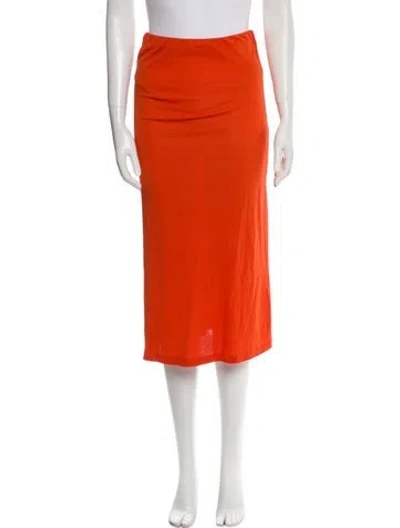 Pre-owned Moschino Midi Length Skirt In Orange
