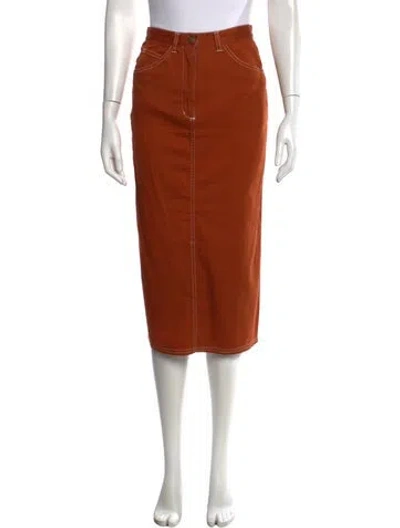 Pre-owned Moschino Midi Length Skirt In Orange