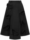 Moschino Flared Knee Length Skirt With Bow Accents In Black