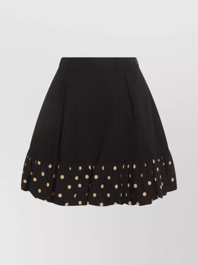 MOSCHINO MIDI SKIRT WITH POLKA DOTS AND RUFFLES