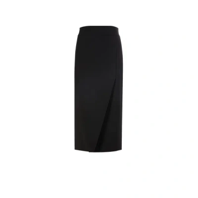 Moschino Midi Skirt With Slit In Black