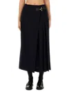 Moschino Midi Skirt With Toggle In Blue