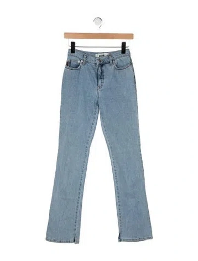Pre-owned Moschino Mid-rise Flared Jeans In Blue