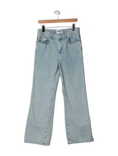 Pre-owned Moschino Mid-rise Flared Jeans In Blue