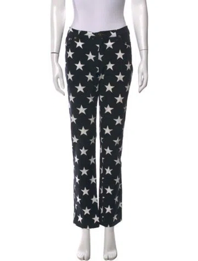Pre-owned Moschino Mid-rise Straight Leg Jeans In Black