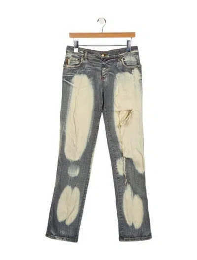 Pre-owned Moschino Mid-rise Straight Leg Jeans In Blue