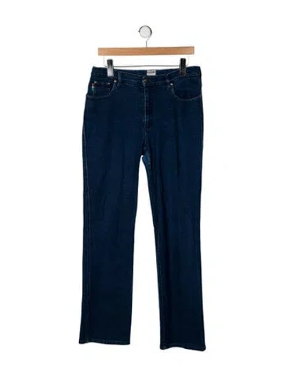 Pre-owned Moschino Mid-rise Straight Leg Jeans In Blue